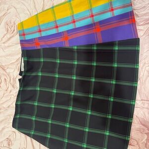 Alice & Olivia Colorful Plaid Skirt